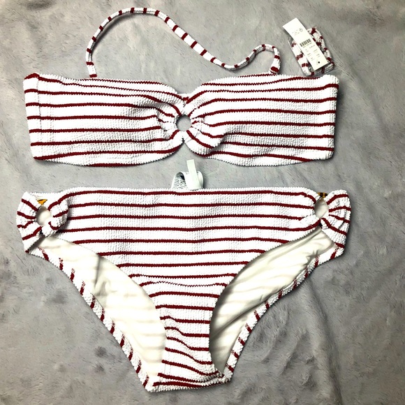 NWT Crew Scrunchie Ring Bandeau Bikini Set